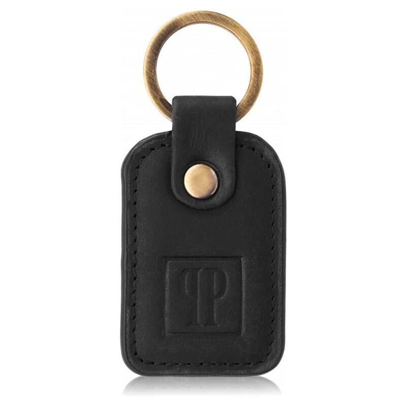 PAOLO PERUZZI Kožená kľúčenka T-86-HBL | čierna T-86-HBL 63395629