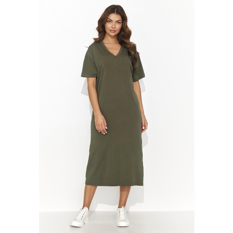 Numinou Dámske šaty po kolená NU467 | khaki NU467 63395645