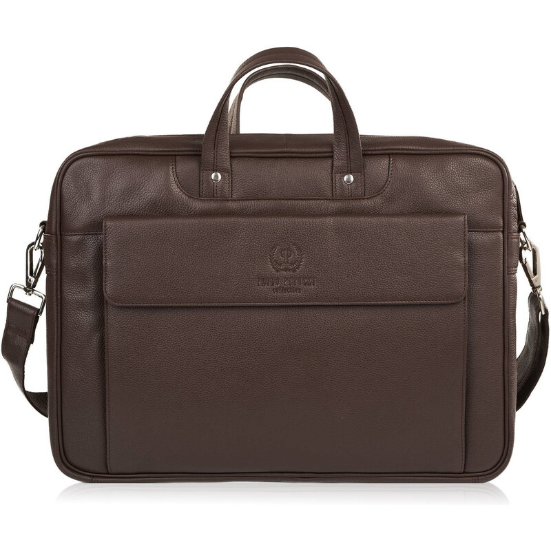 Paolo Peruzzi Pánska kožená taška A4 na notebook E-25-BR | hnedá E-25 63395834