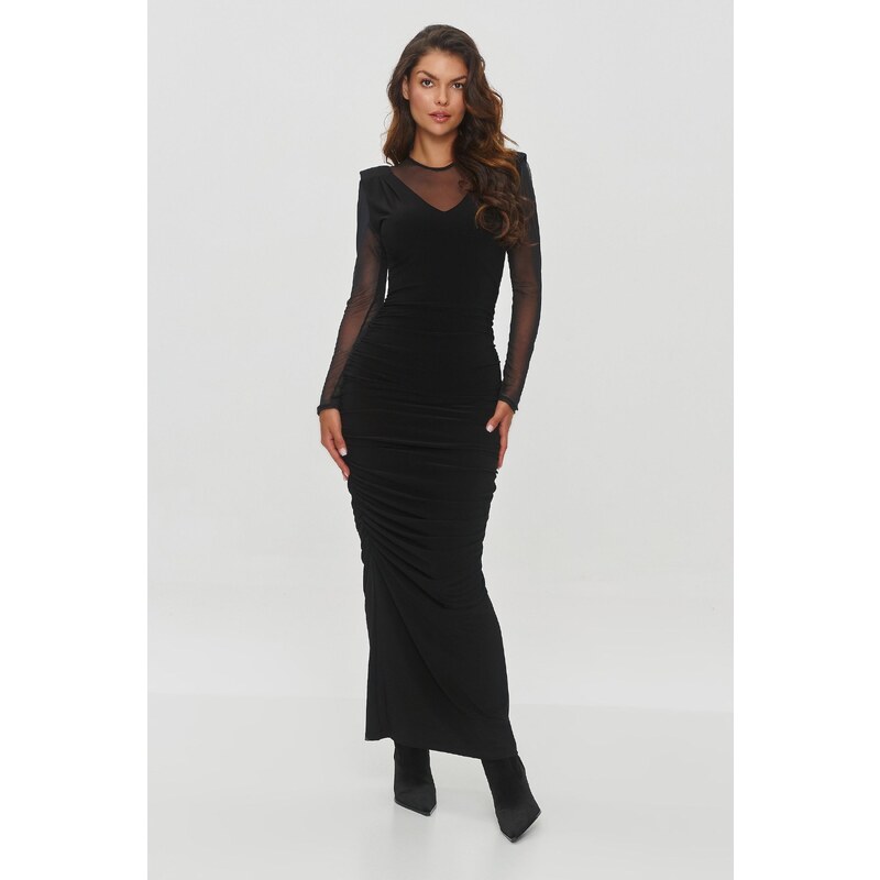 Makadamia Priliehavé dlhé šaty M853 | čierna M853 63395909
