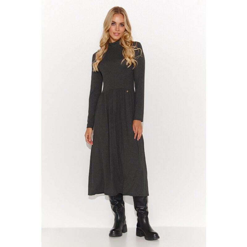 Makadamia Viskózové šaty M808 | grafitová M808 63395936