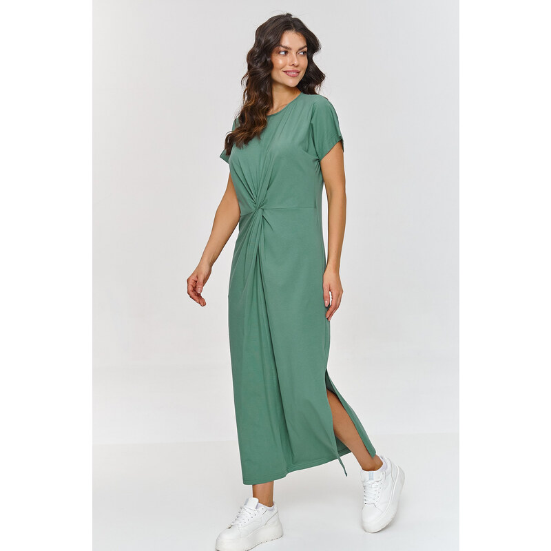 Makadamia Maxi šaty s prekrytým v páse M878 | kaktus M878 63395967