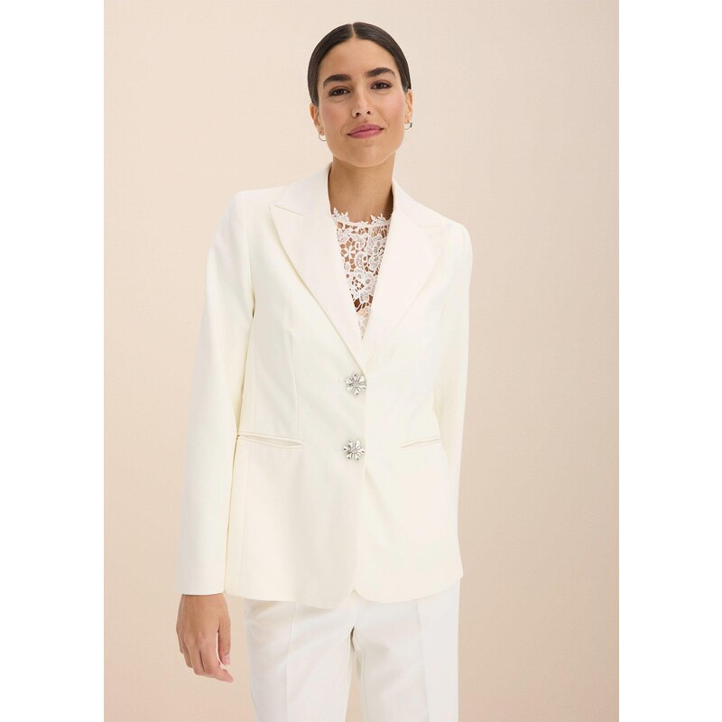 bonprix Blejzer s ozdobnými gombičkami, farba biela 63234392