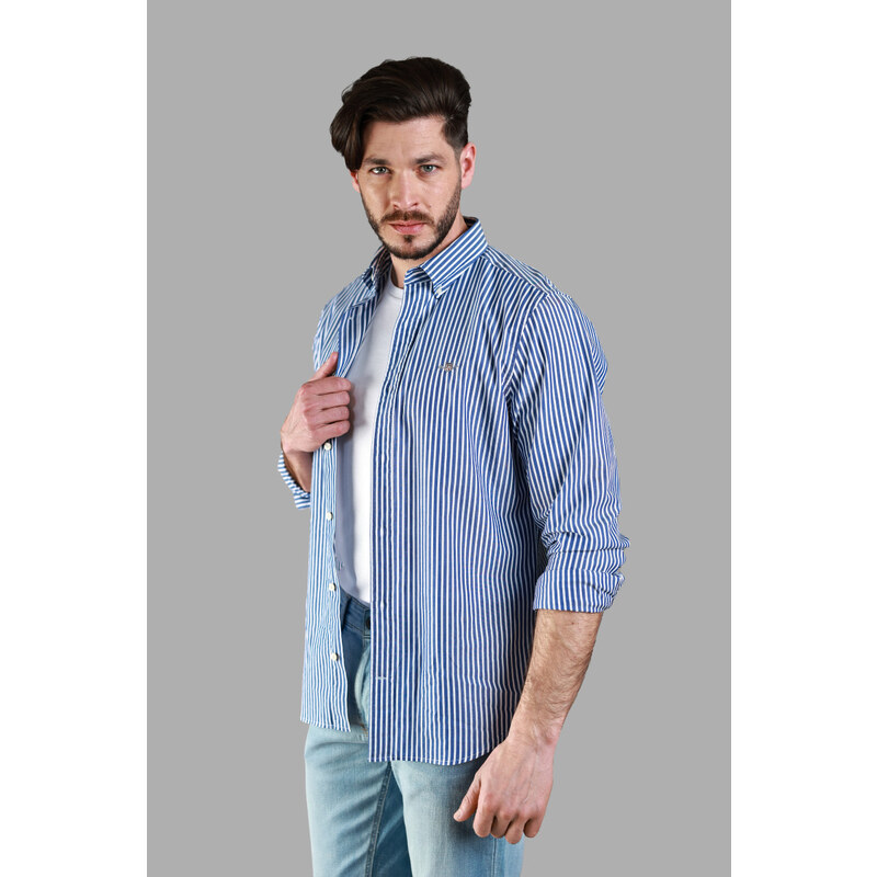 KOŠEĽA GANT SLIM CLASSIC POPLIN STRIPE SHIRT COLLEGE BLUE 67313127