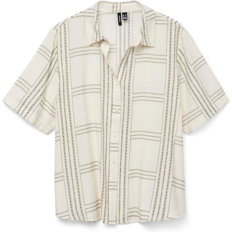 VERO MODA Blúzka VMJOSIE BERTA olivová / biela 65875405