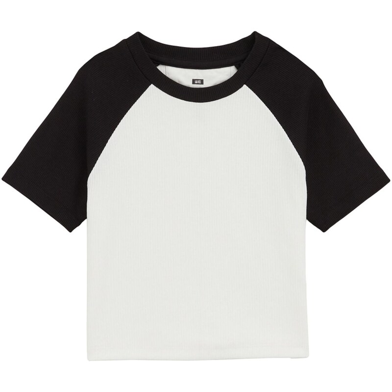 WE Fashion Tričko čierna / biela 65651402