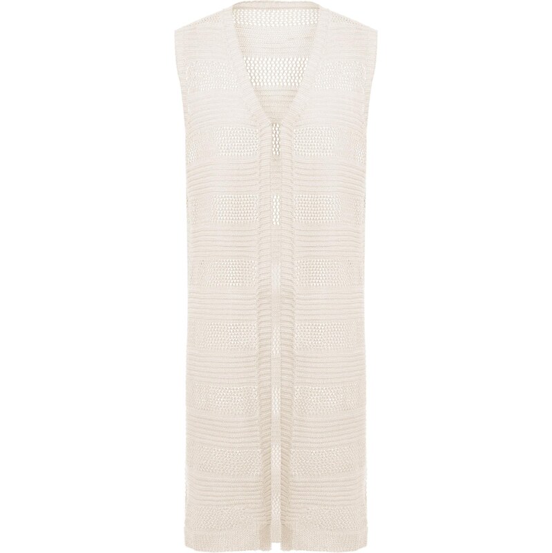 BLONDA Pletená vesta biela ako vlna 65870045