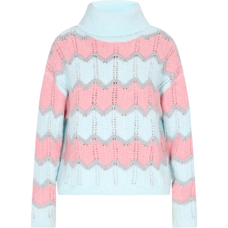 IZIA Sveter tyrkysová / ružová / strieborná 65874099