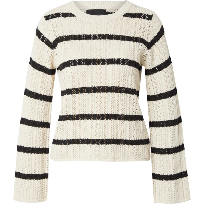 PIECES Sveter PCNUKA béžová / čierna 65877695
