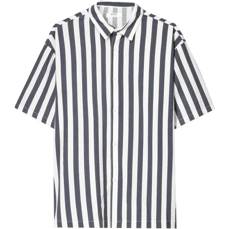 Bershka Košeľa tmavosivá / biela 65877897