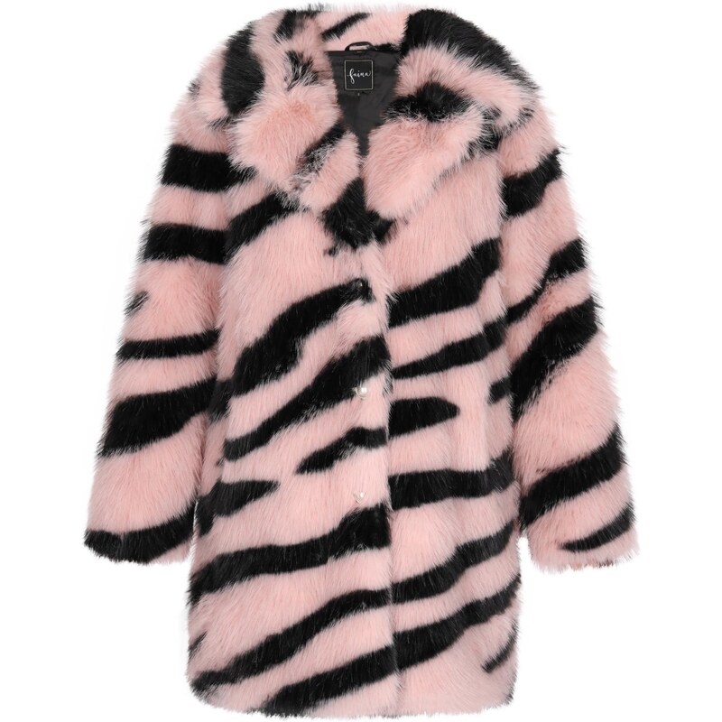 faina Prechodný kabát pastelovo ružová / čierna 64151899