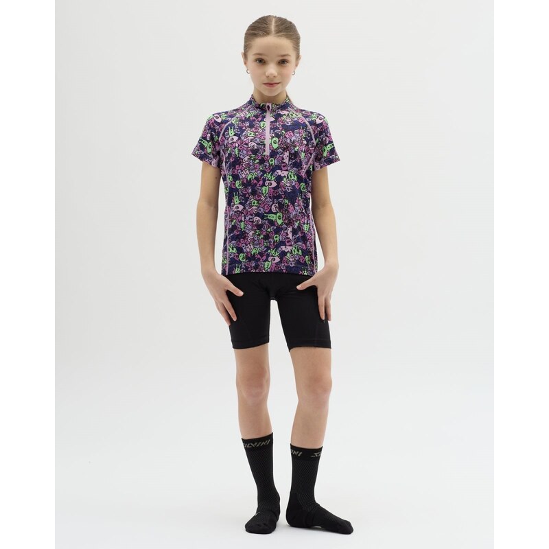 Detský cyklistický dres Silvini Scrivia ružová/čierna 63407367
