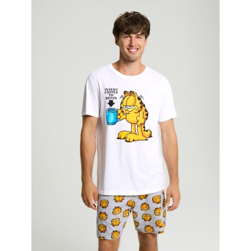 Sinsay - Dvojdielne pyžamo Garfield - biela 65750522