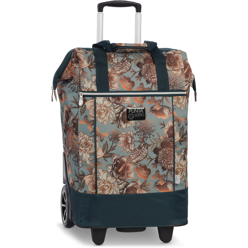 PUNTA nákupná taška na kolieskach Big Wheel - šedo-zelená/tmavozelená 63409937