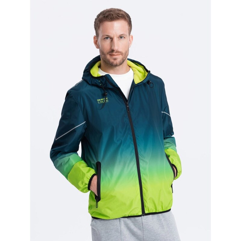 Ombre Clothing Športová prechodná bunda s reflexnými prvkami tyrkysová 63411686