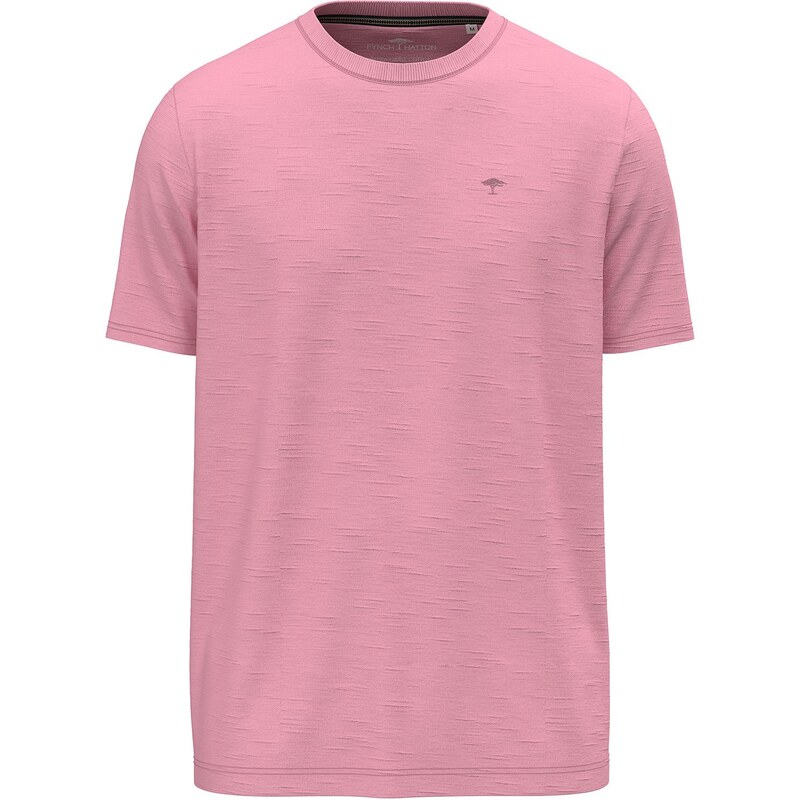 Pánske bavlnené ružové tričko so štruktúrou FYNCH-HATTON 63411826