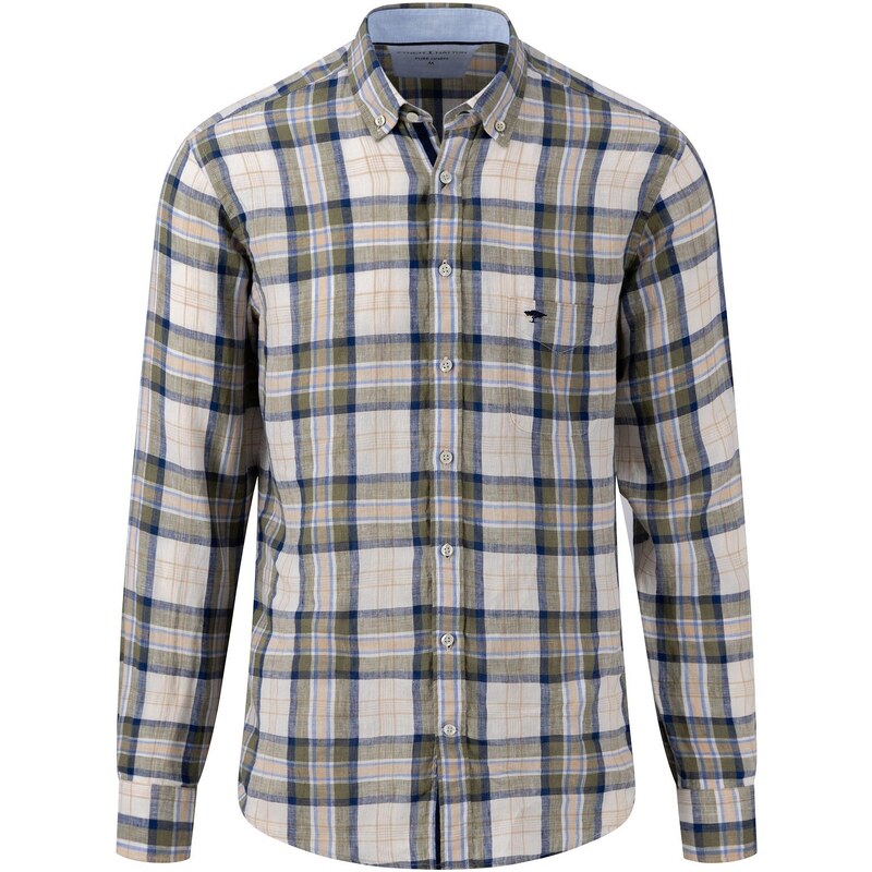 Pánska ľanová karovaná košeľa FYNCH-HATTON 63411828