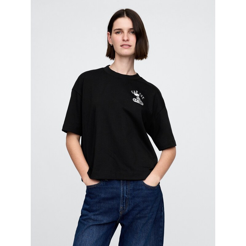 GAP Dámske Oversize crop tričko Heavyweight Americana 729563-01 66266228