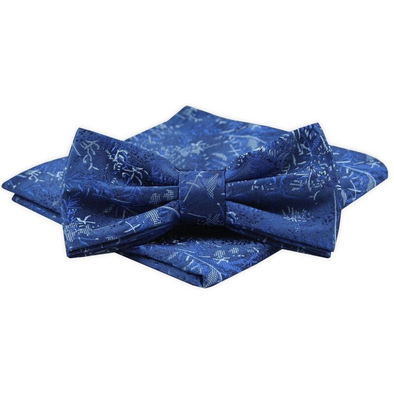 Vzorovaný modrý pánsky motýlik 63423036