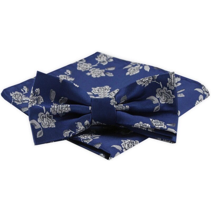 Modrý pánsky motýlik s kvetinovým vzorom 63423035