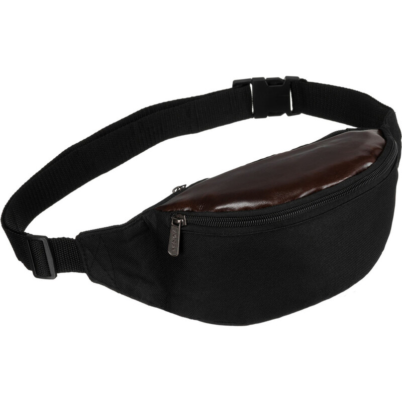 LOREN Kompaktná kapsička z polyesteru v čiernej a tmavohnedej farbe 63413058