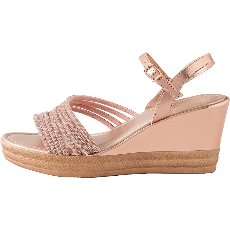 Next Remienkové sandále ružové zlato 64087424