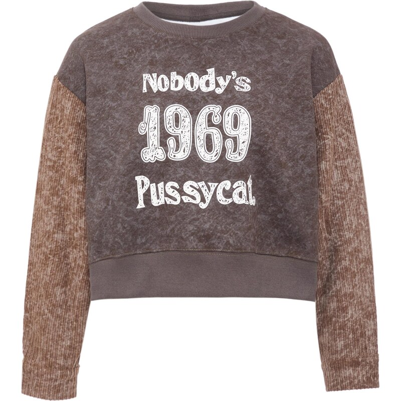 HOMEBASE Mikina tmavohnedá / hnedá melírovaná / biela 65870756