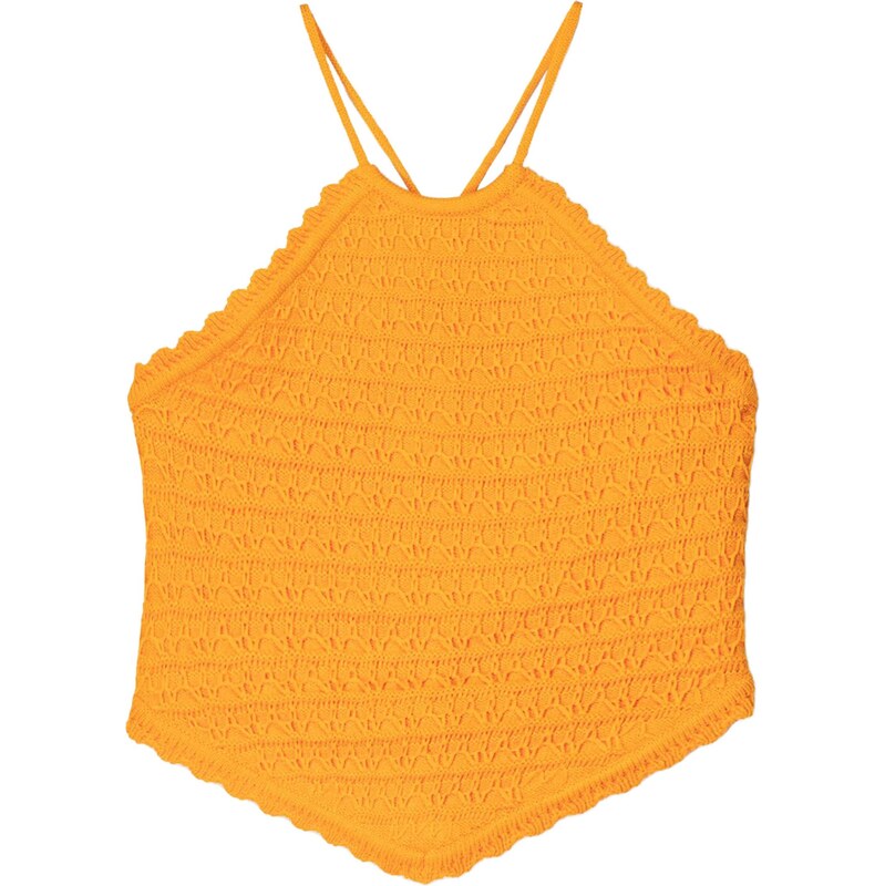 Bershka Vyšívaný top svetlooranžová 65979599