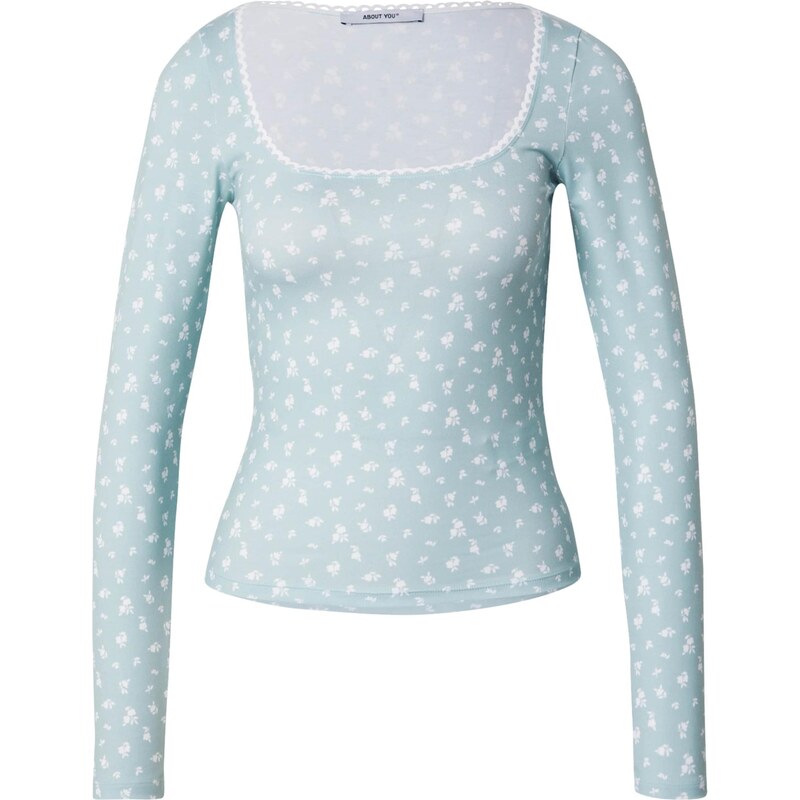 ABOUT YOU Tričko Wanda pastelovo modrá / biela 65877983