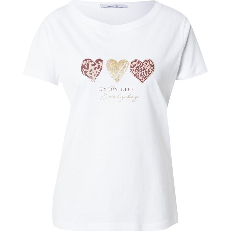 ABOUT YOU Tričko Isa telová / zlatá / burgundská / biela 65707107