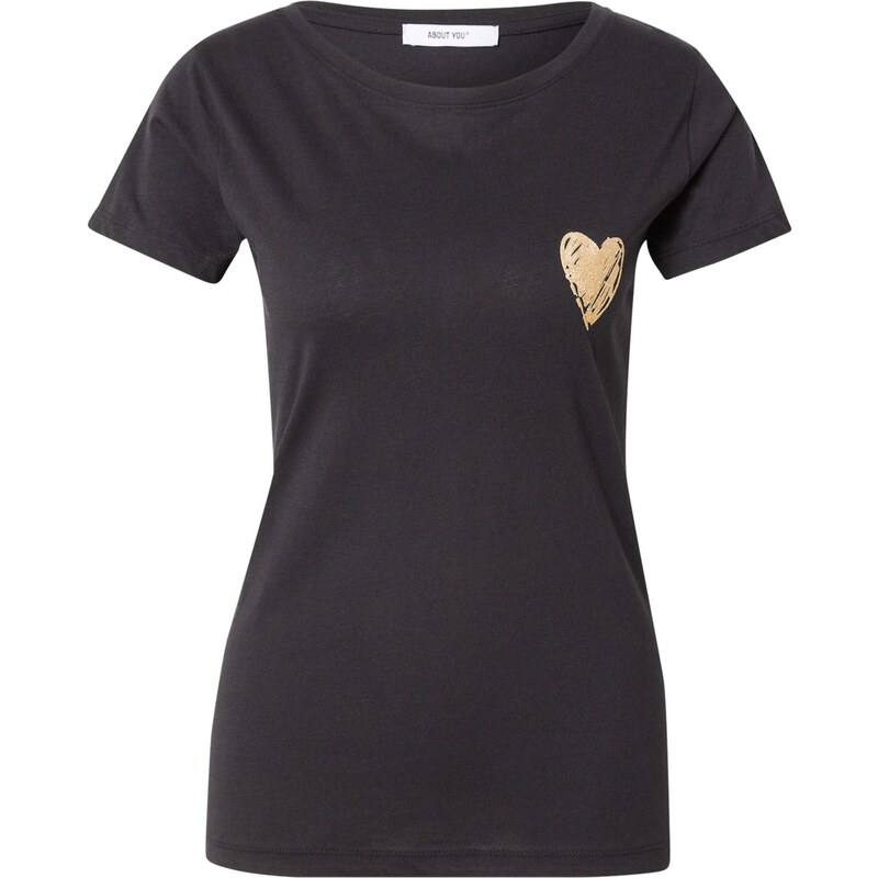 ABOUT YOU Tričko Maggie zlatá / čierna 64100150