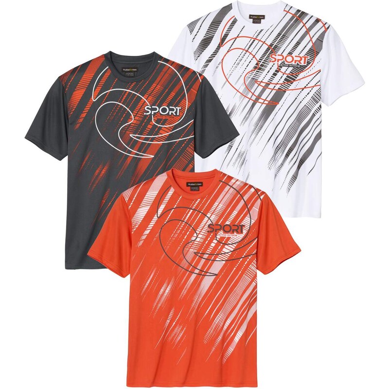Sada 3 športových tričiek Active Atlas For Men Oranžová 62747961