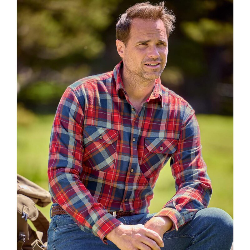 Kockovaná flanelová košeľa Tadoussac Atlas For Men Kostkovaná 61681729