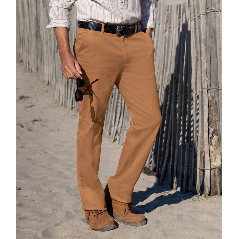 Chino nohavice zo strečového plátna Atlas For Men Hnedá 61681924