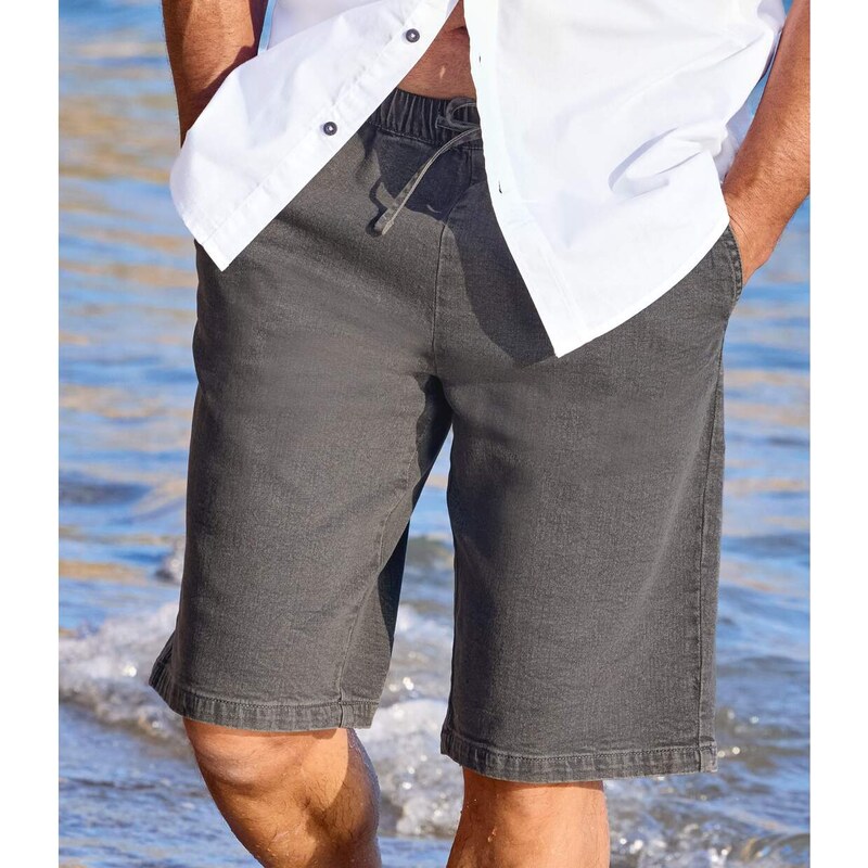 Pohodlné rifľové bermudy Atlas For Men Sivá 63417819