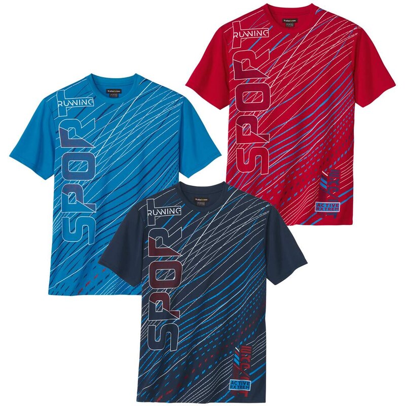Sada 3 športových tričiek Active Summer Atlas For Men Modrá 63417833