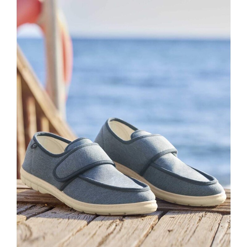 Plátenné mokasíny na suchý zips Atlas For Men Modrá 49154089