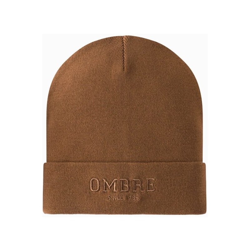 Ombre Clothing Pánska čiapka v hnedej farbe v4 om-acwh-0120 63422102
