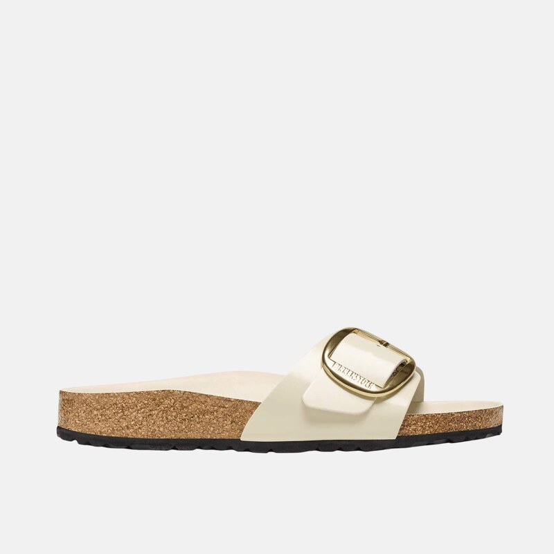 Birkenstock Biele Regular šľapky Madrid High Shine Big Buckle 65279065