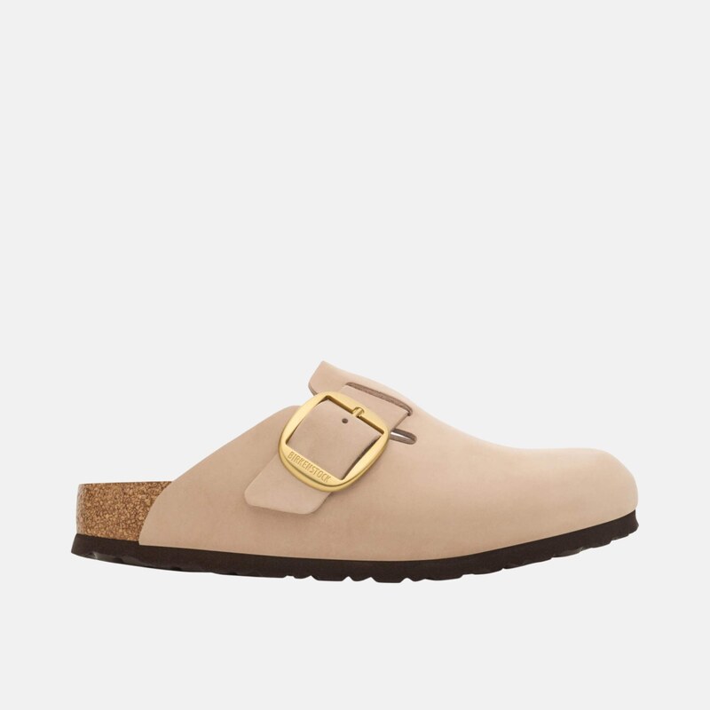 Birkenstock Béžové Regular Nazouváky Boston Big Buckle Nubuk Leather 65284425