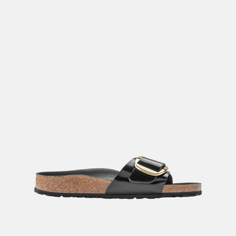 Čierne Regular Šľapky Birkenstock Madrid Big Buckle High Shine Leather 65279092