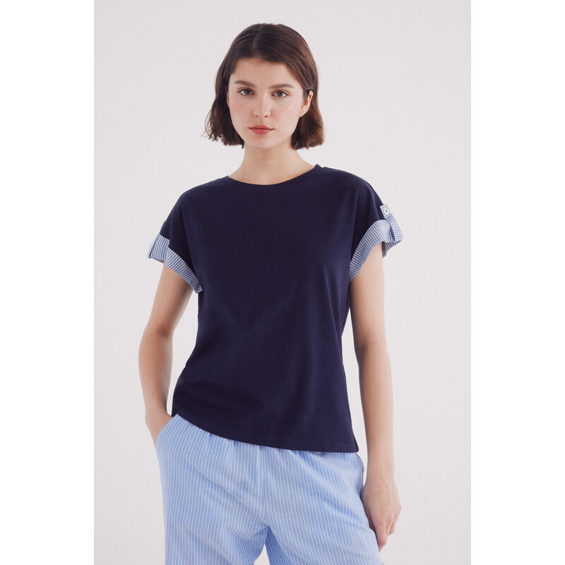 SPRINGFIELD Dámske tričko s vyrolovaným rukávom 63423208