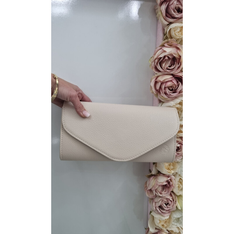 E-shop Katrins Fashion Spoločenská béžová listová kabelka Grosso