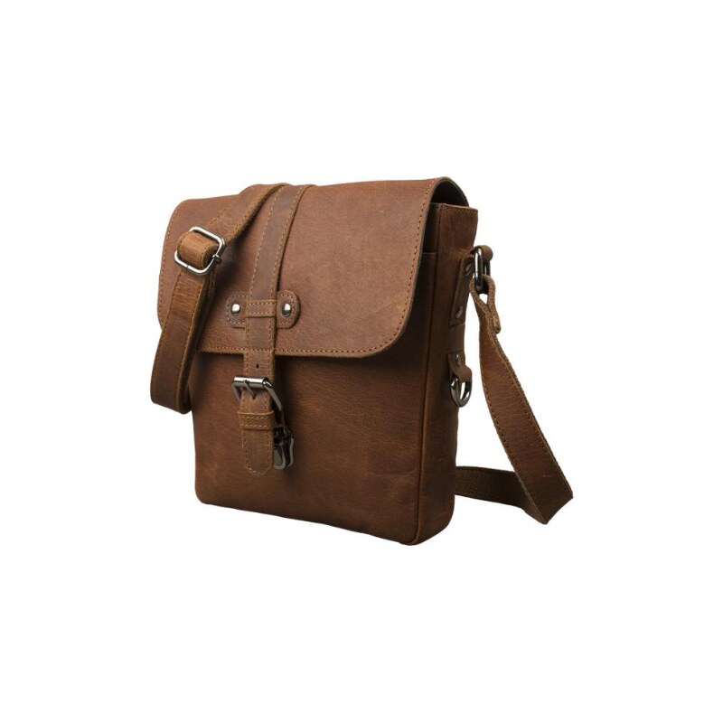 Buffalo Pull Pánska neformálna kožená Crossbody Taška Buffalo hnedá 63424524