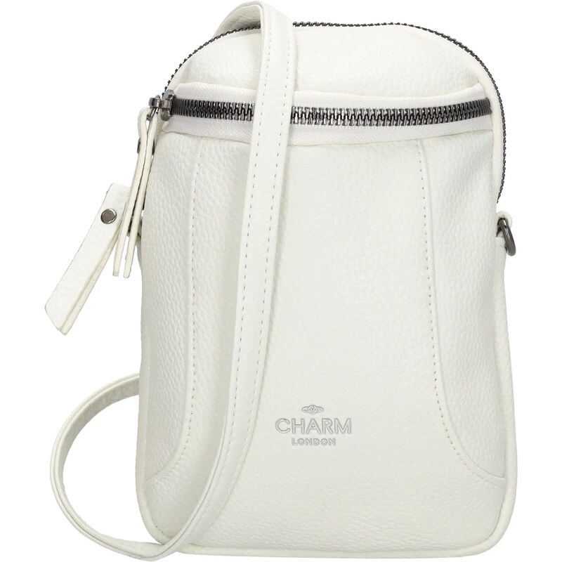 Charm London Biela elegantná kožená kabelka na mobil „Belleza“ 63425452