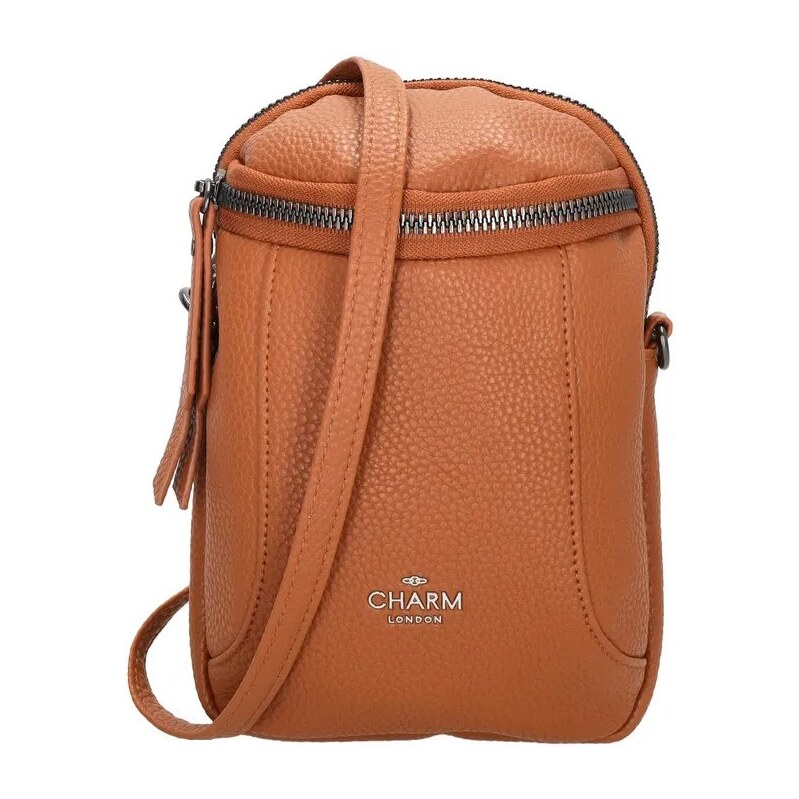 Charm London Hnedá elegantná kožená kabelka na mobil „Belleza“ 63425453