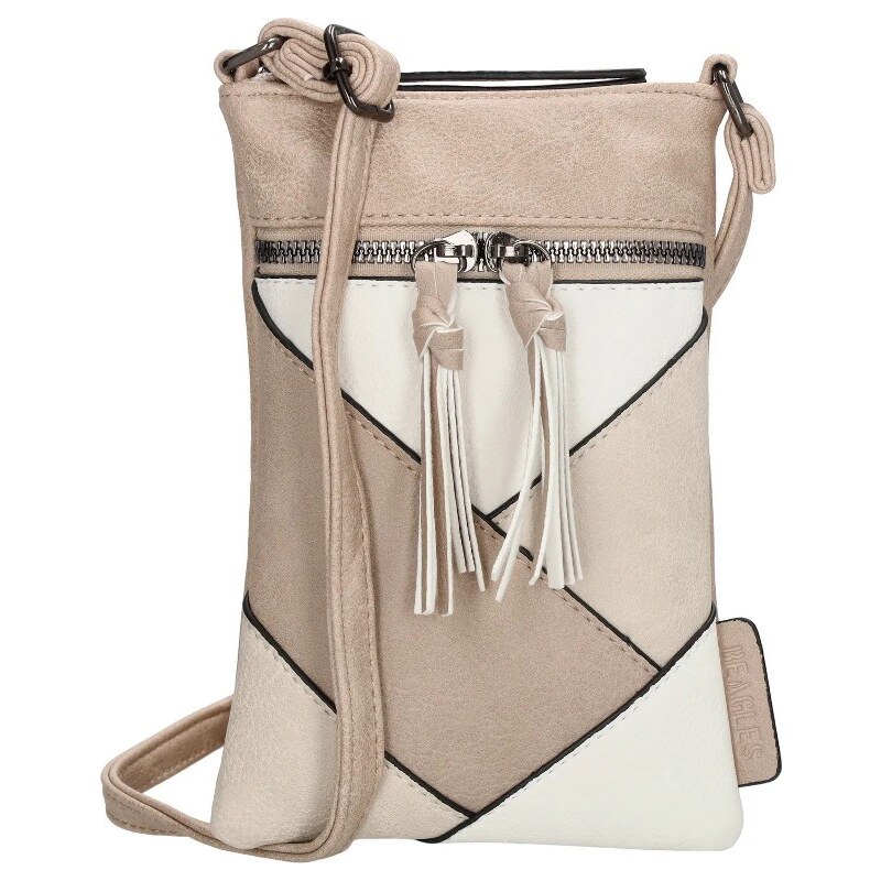 Beagles Béžová kožená kabelka na mobil Zaffira 63425458