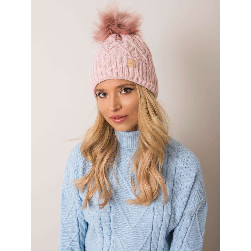 BASIC Ružová dámska čiapka s brmbolcom JK-CZ-9.74-pink 19116864