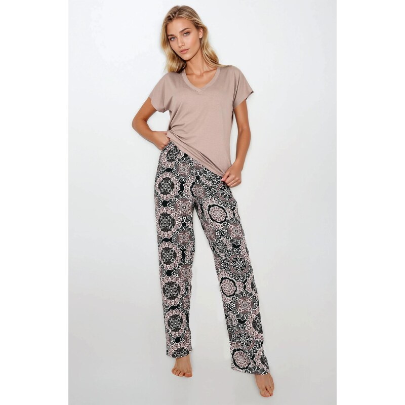 Momenti Per Me Elegantné luxusné dámske pyžamo Chocomisu, Farba béžová 63425528