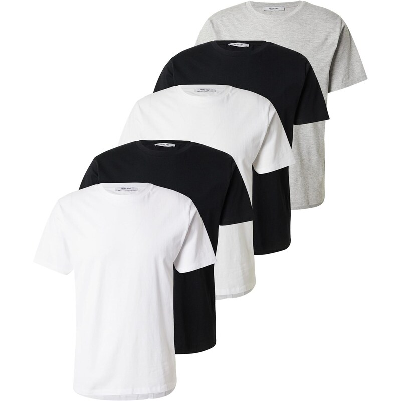 ABOUT YOU Tričko Peter sivá melírovaná / čierna / biela 63428101